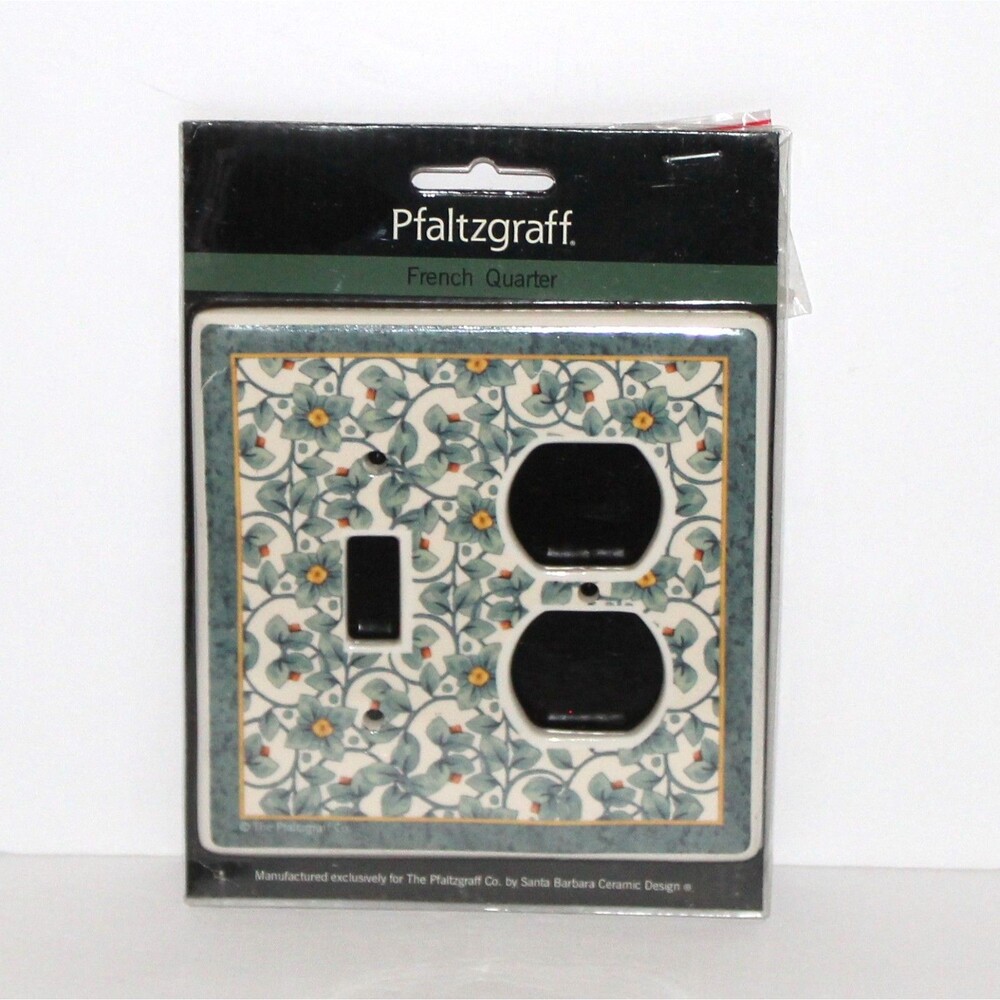 Pfaltzgraff French Quarter Ceramic combo Switch Plate Outlet Cover stoneware